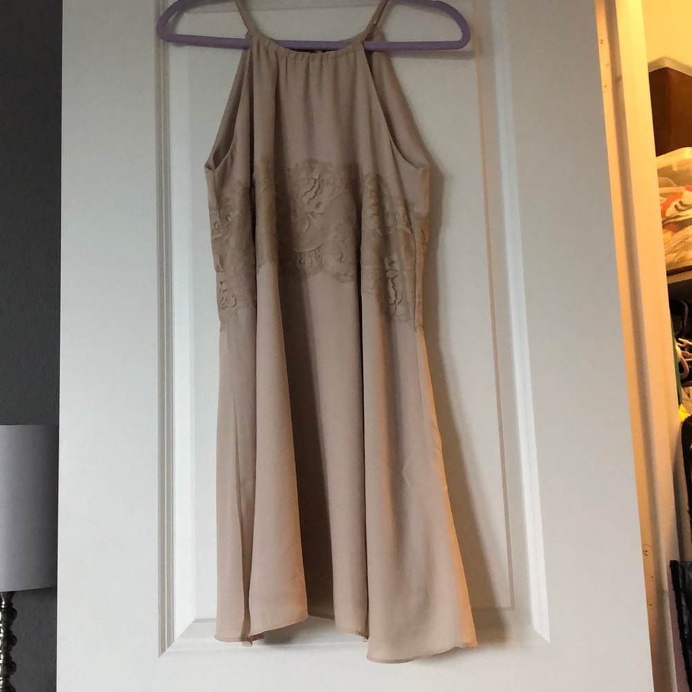 Francesca’s Champagne Flowy dress!